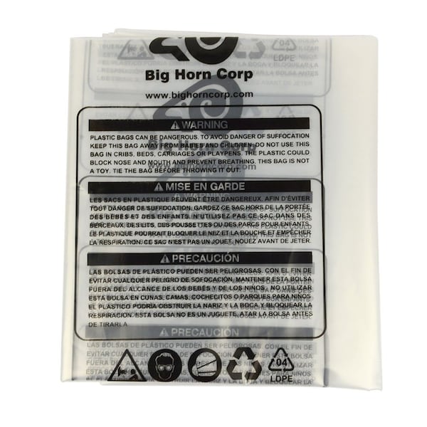 Big Horn 19.5 Inch Dia. Clear Plastic Dust Collection Bag 30.5 Inch x 33 Inch, PK 5 11789 - main